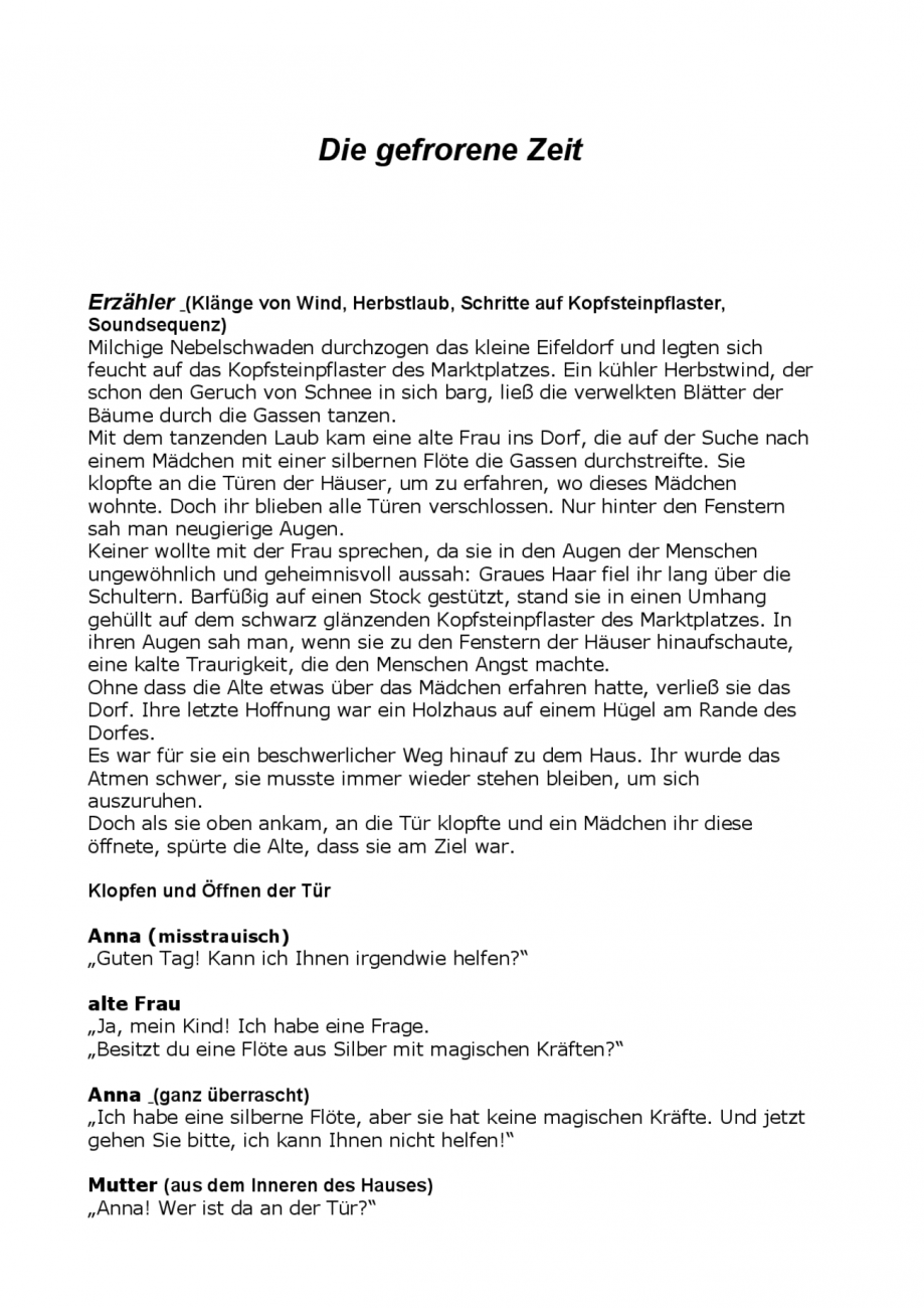 Friedrich Leufgen, &#8220;Die gefrorene Zeit&#8221;