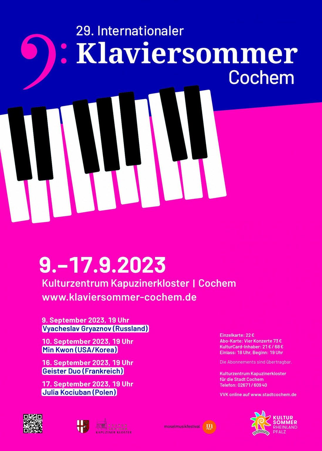 29. Internationaler Klaviersommer Cochem, 29. Internationaler Klaviersommer Cochem